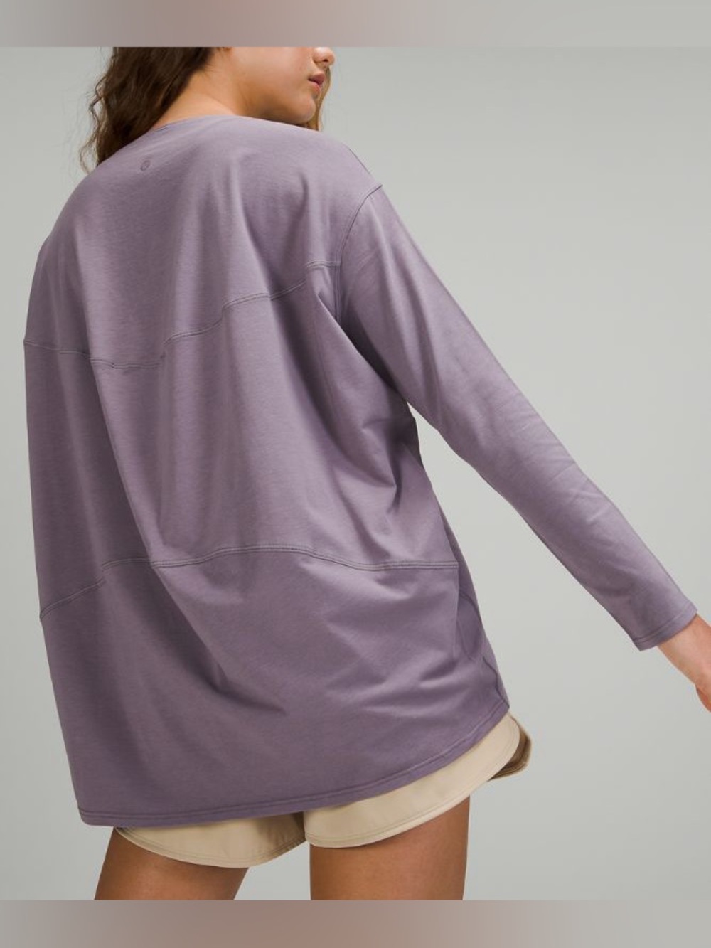 Lululemon Back in Action Lavender Lightweight Oversized Long Sleeve T-Shirt - 10